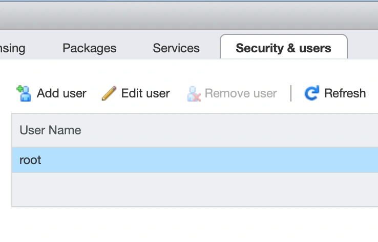 ESXi Users Bölümü